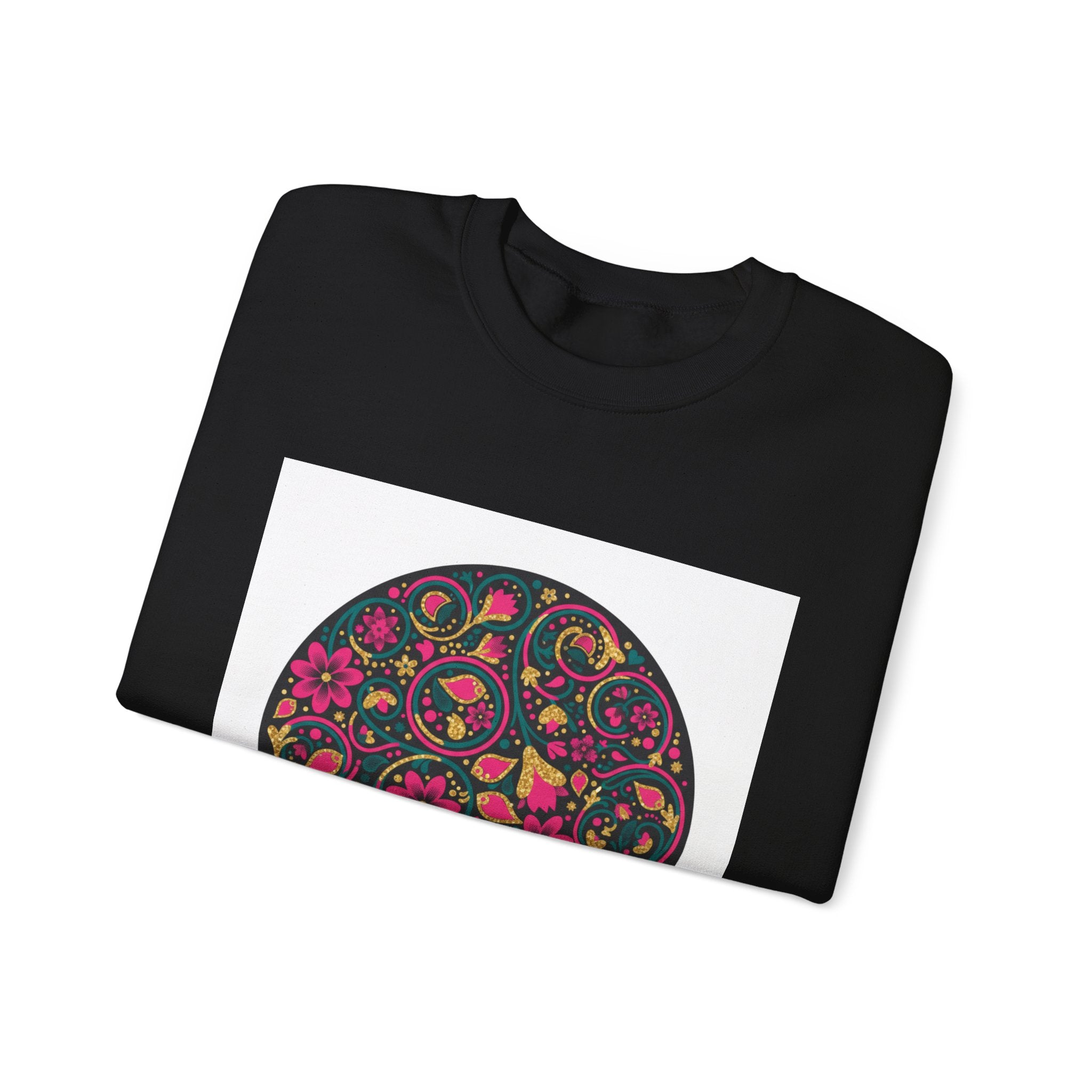 Disco Floral Paisley Circle Sweatshirt | retro party, 70s revival