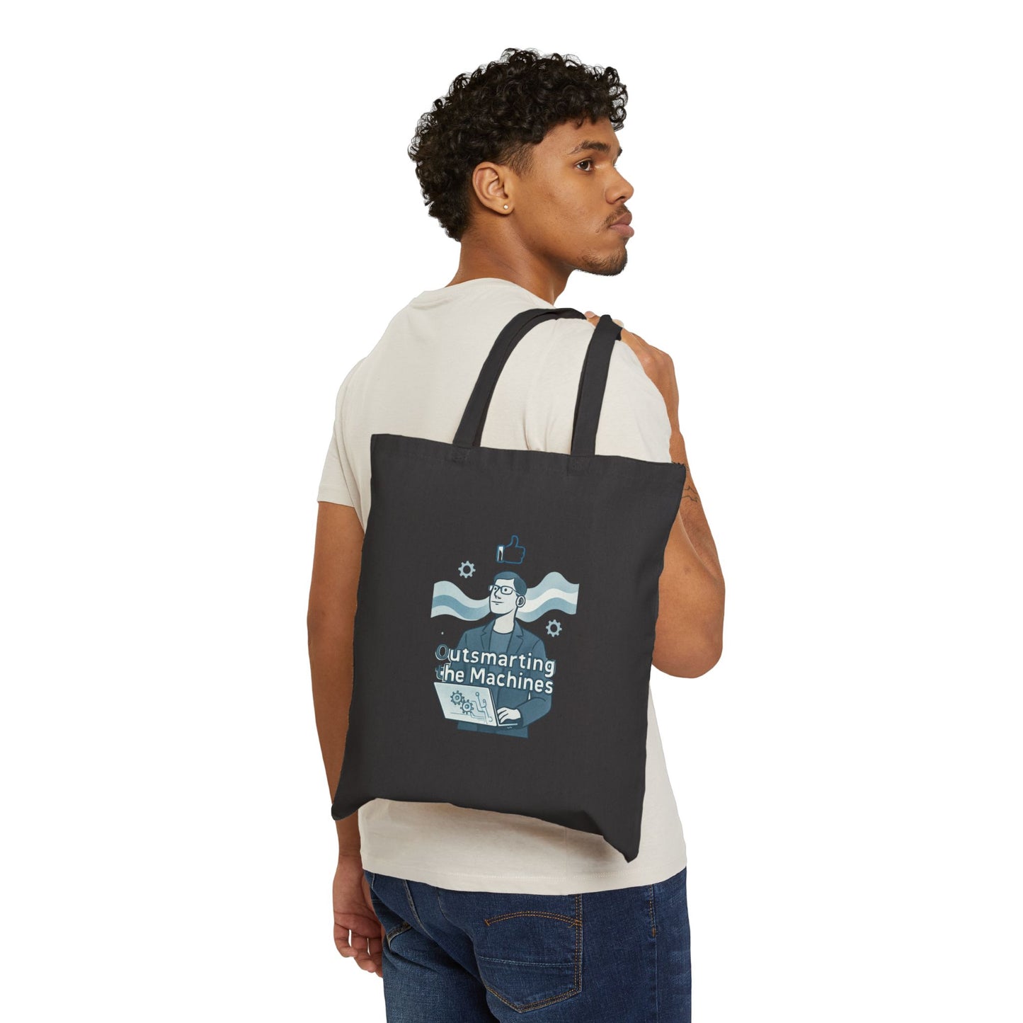 Tote Bag — "Outsmarting the Machines" Laptop Gamer Canvas Tote