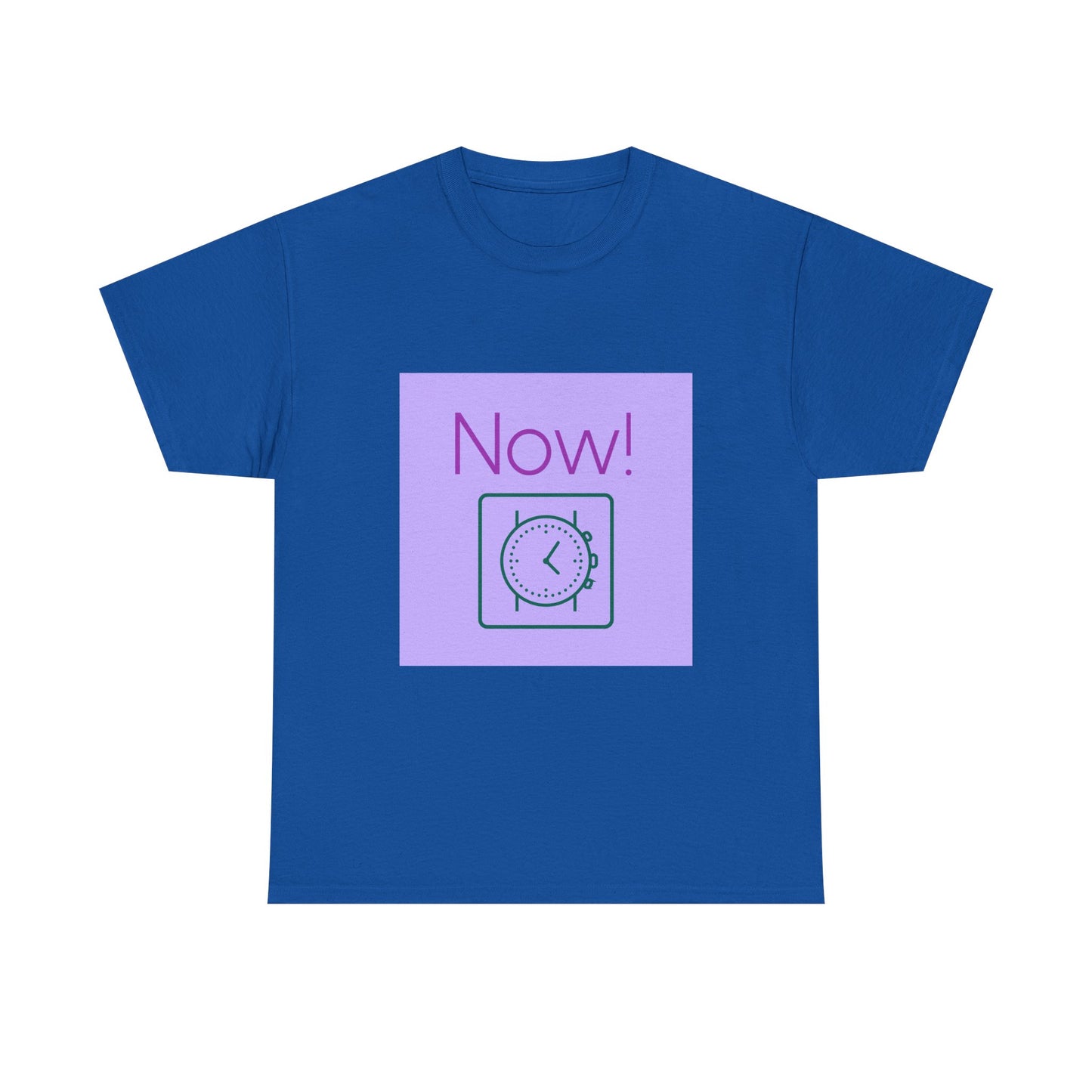 Now! Graphic Tee — Retro Clock Motivational T‑Shirt