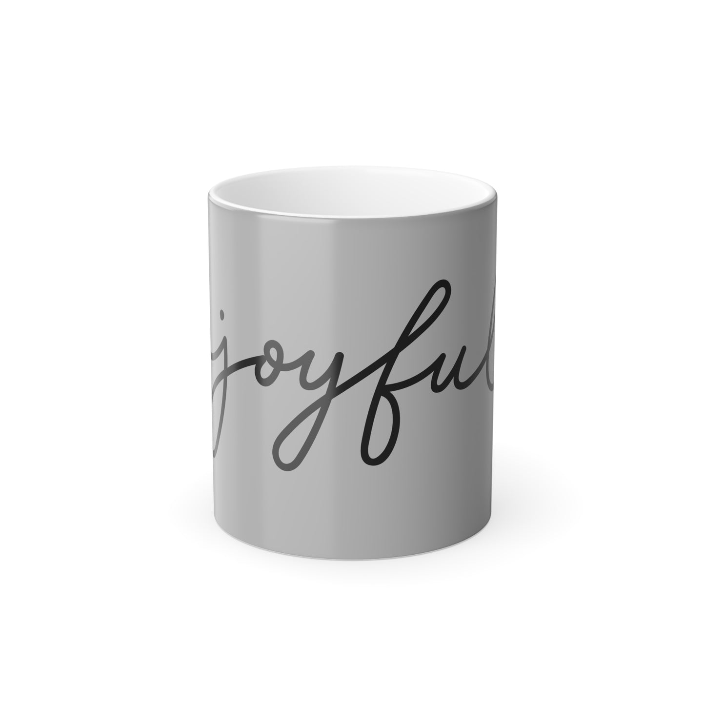 Joyful Script Color-Changing Mug, 11 oz — Heat Reveal Coffee Cup