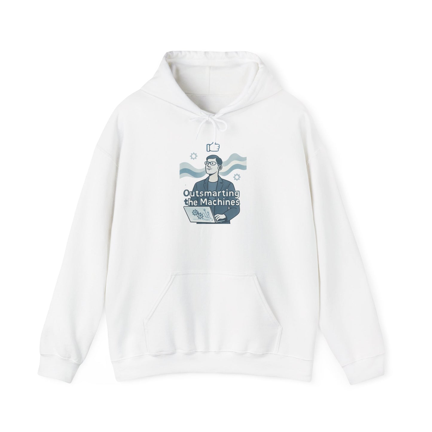 Outsmarting the Machines Hoodie — Retro Tech AI Graphic Sweatshirt