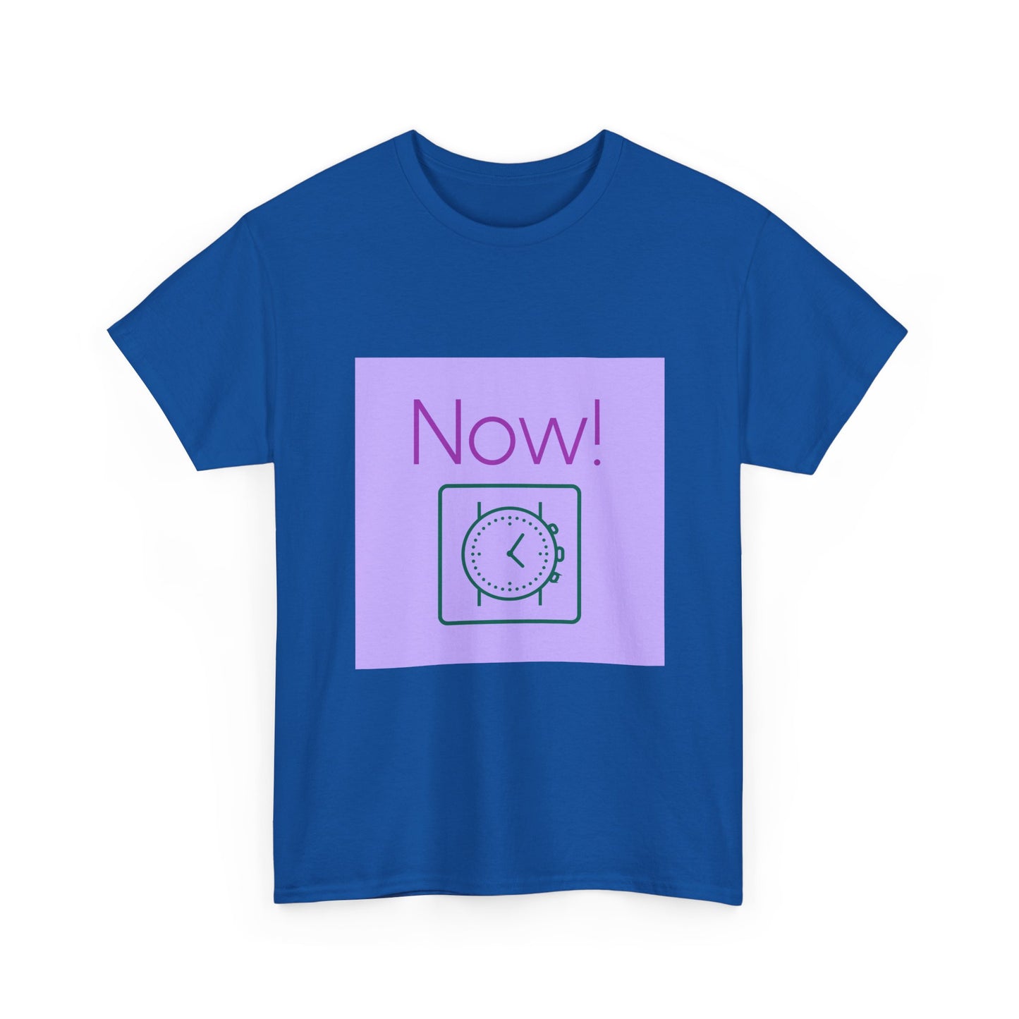 Now! Graphic Tee — Retro Clock Motivational T‑Shirt