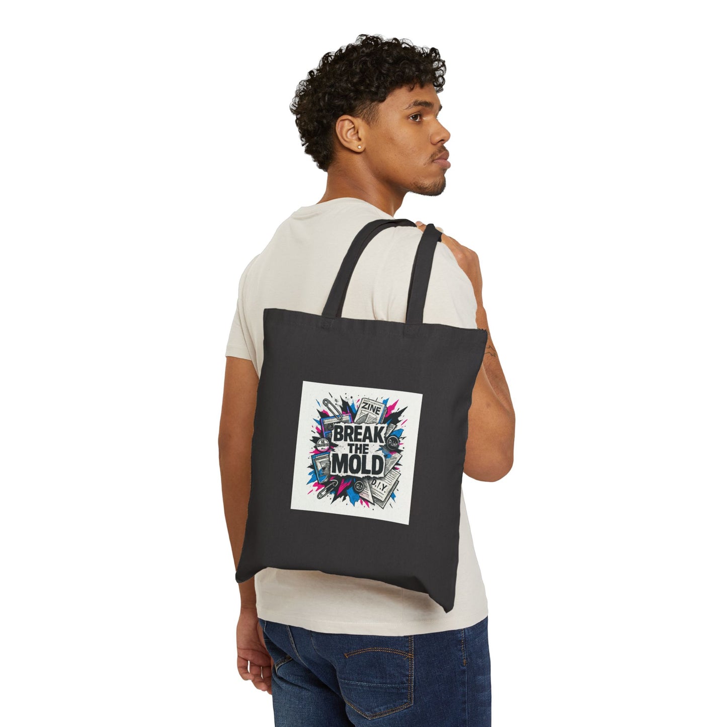 Tote — "Break the Mold" Graphic Cotton Canvas Tote Bag