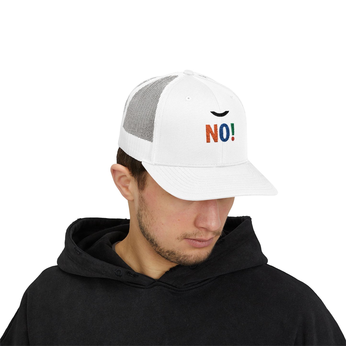 NO! Multicolor Embroidered Trucker Cap — Casual Snapback Hat