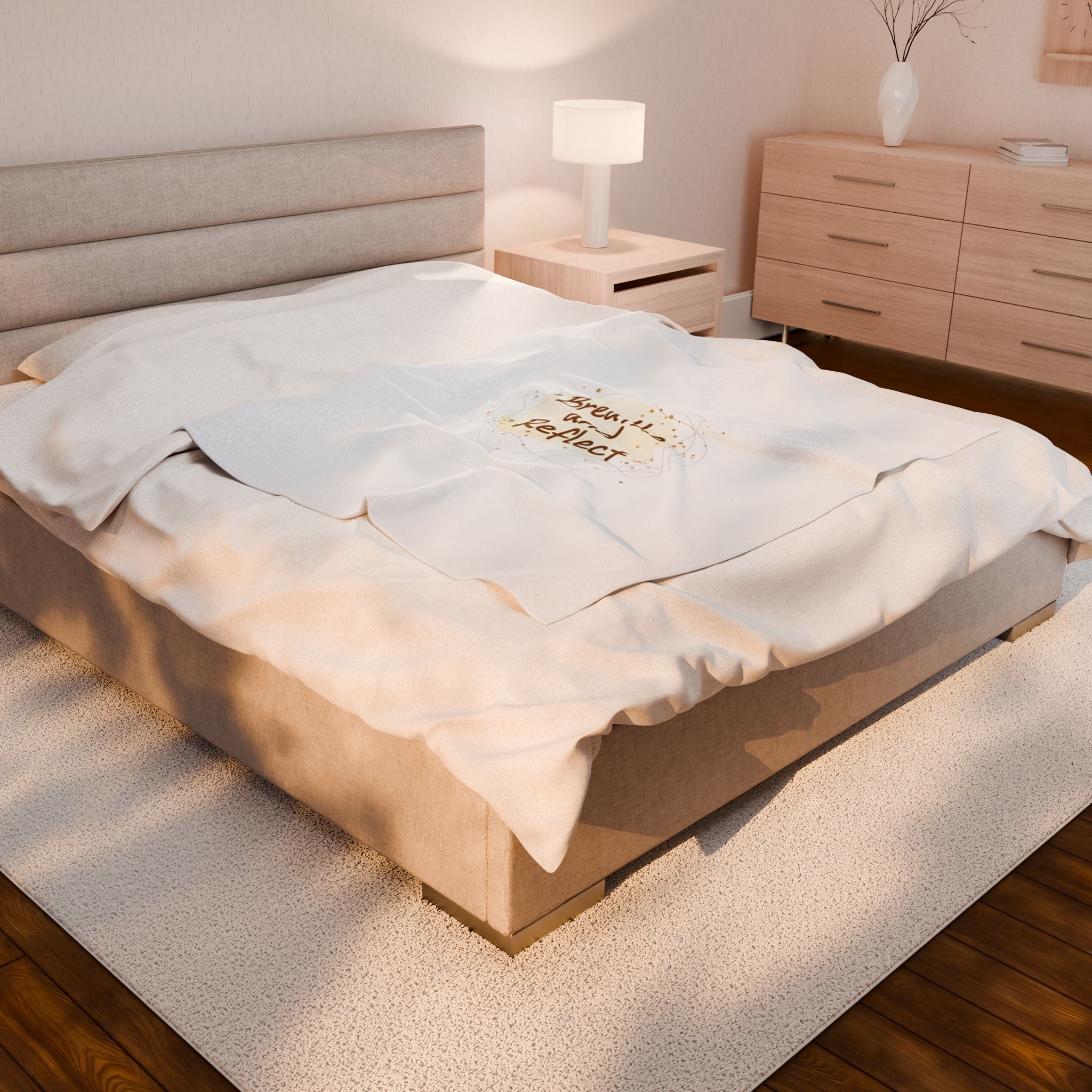 Breathe and Reflect Velveteen Plush Blanket | note to self, handwritten reminder aesthetic