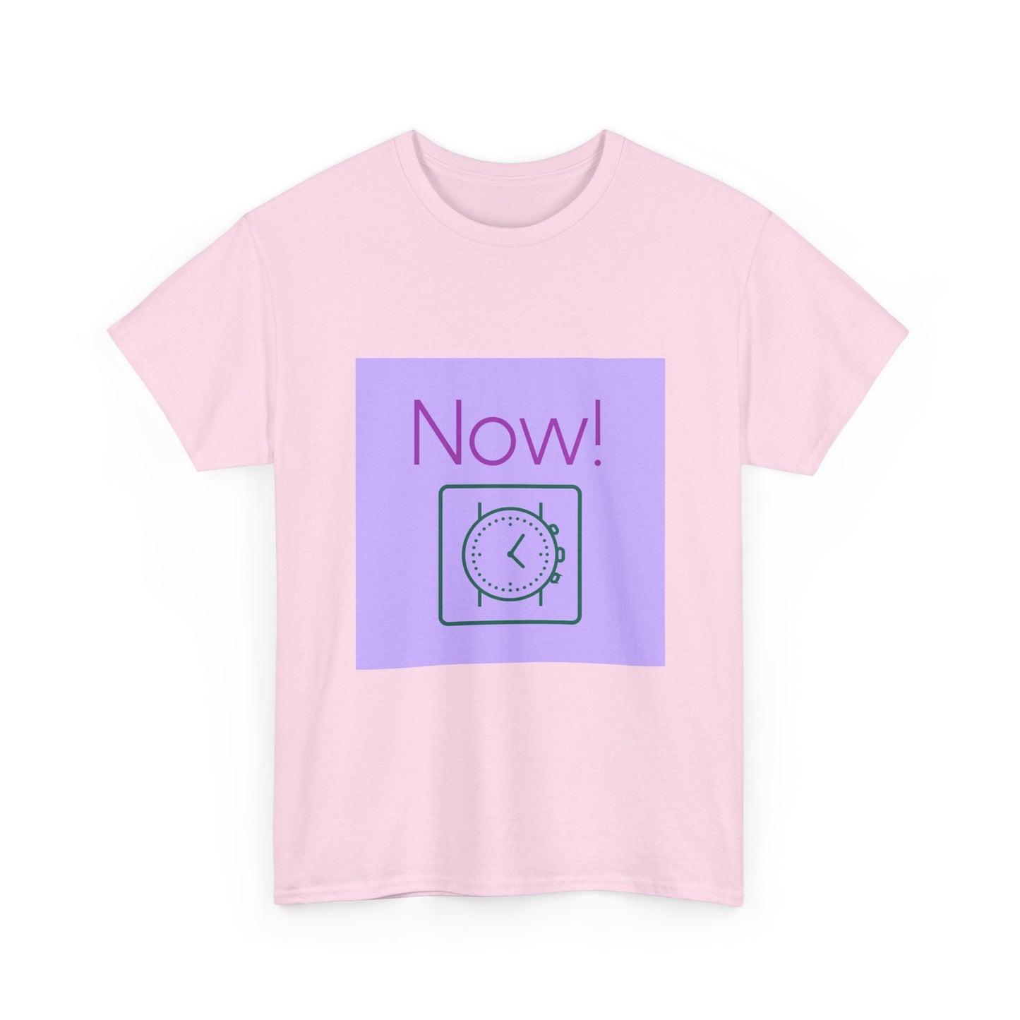 Now! Graphic Tee — Retro Clock Motivational T‑Shirt