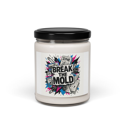 Soy Candle — "Break The Mold" Graphic Scented Jar (9 oz)