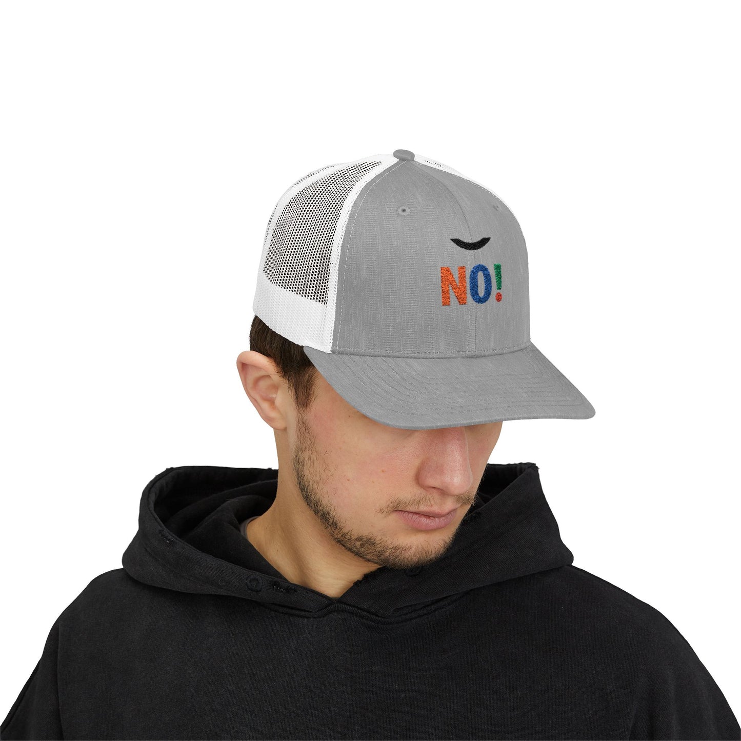 NO! Multicolor Embroidered Trucker Cap — Casual Snapback Hat