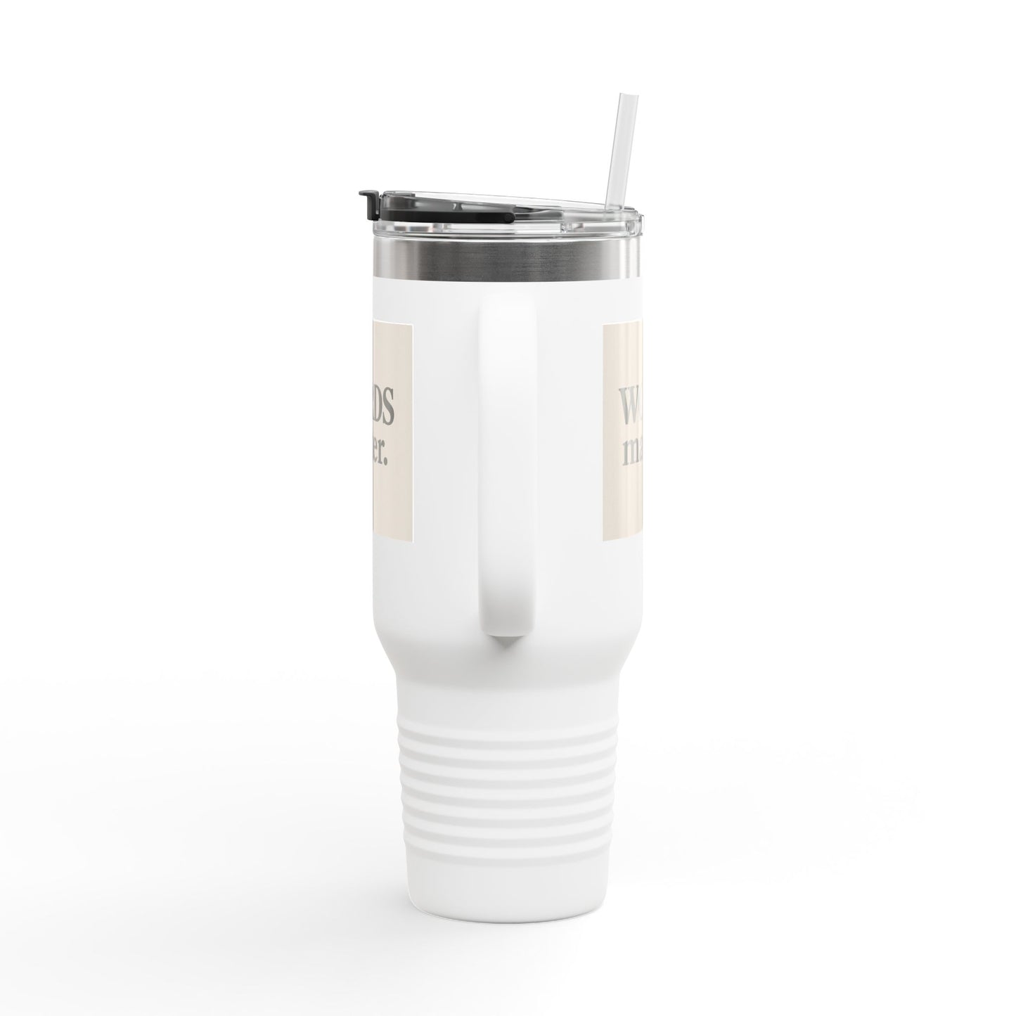 Travel Mug — “WORDS matter.” Insulated 40oz Tumbler for Writers & Advocates