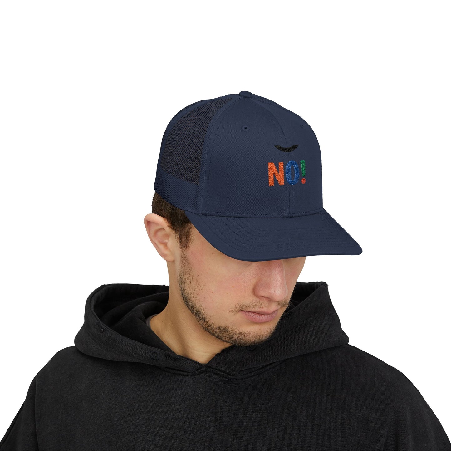 NO! Multicolor Embroidered Trucker Cap — Casual Snapback Hat