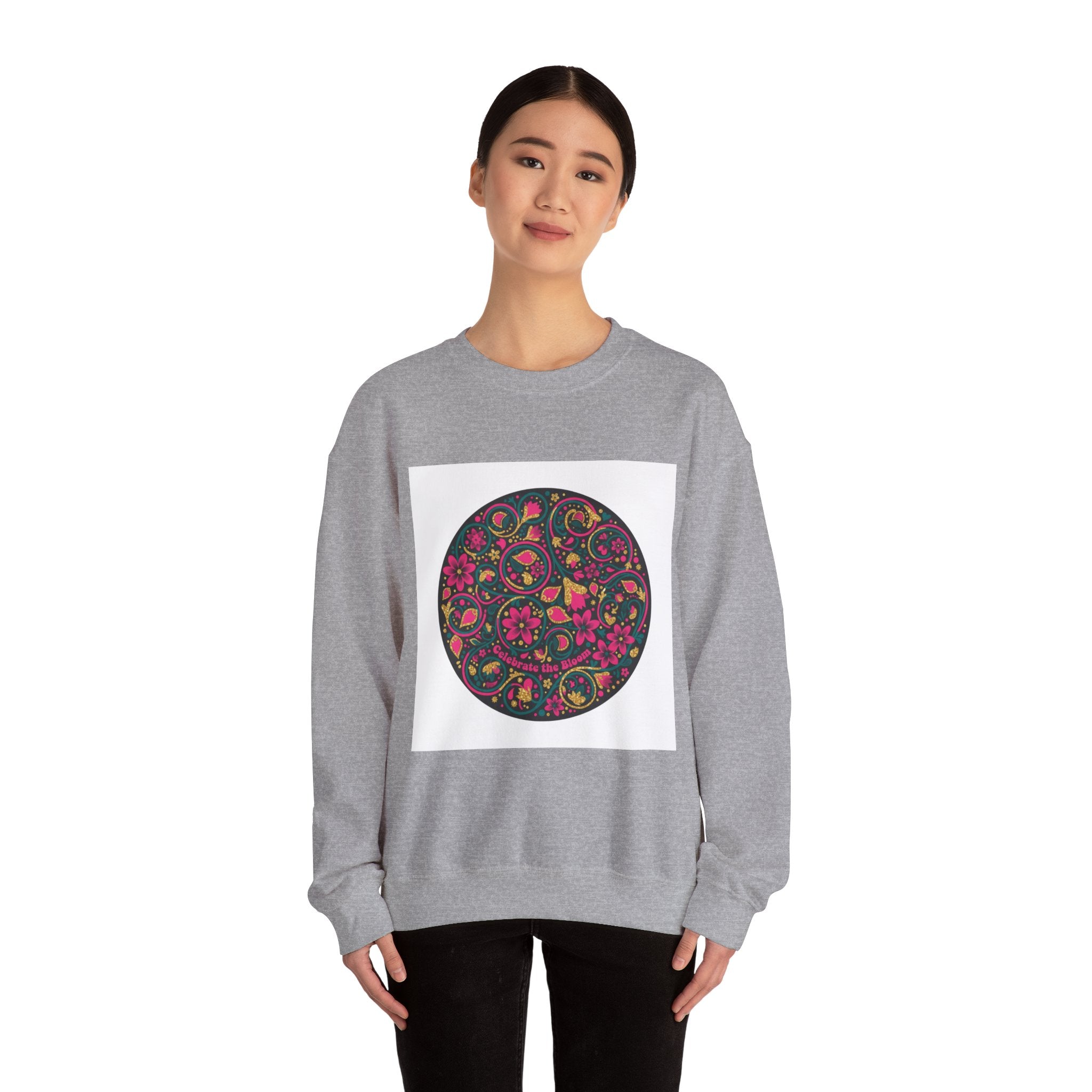 Disco Floral Paisley Circle Sweatshirt | retro party, 70s revival