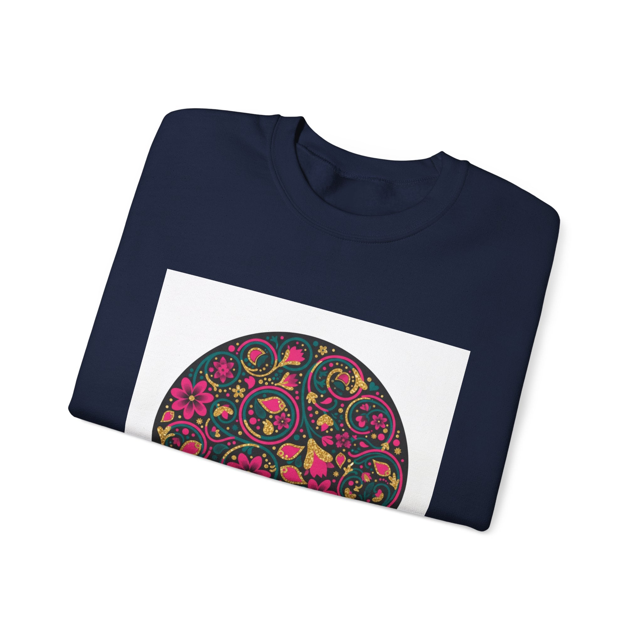 Disco Floral Paisley Circle Sweatshirt | retro party, 70s revival