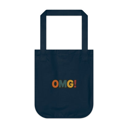 OMG! Retro Graphic Tote Bag — Organic Canvas Beach & Market Shopper