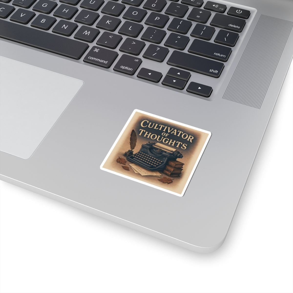 Cultivator of Thoughts Typewriter Sticker — Literary Writer Laptop Sticker