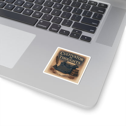 Cultivator of Thoughts Typewriter Sticker — Literary Writer Laptop Sticker