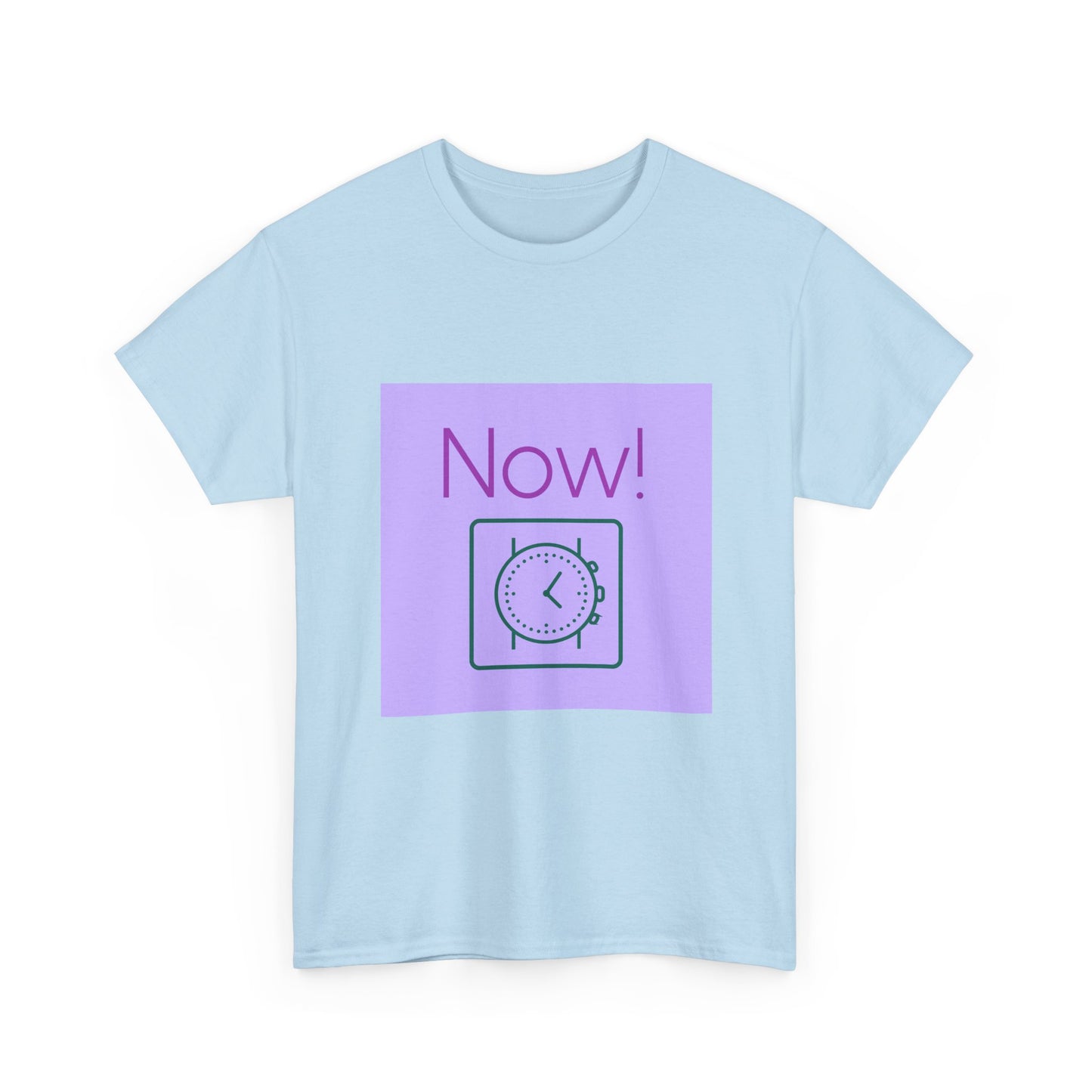 Now! Graphic Tee — Retro Clock Motivational T‑Shirt