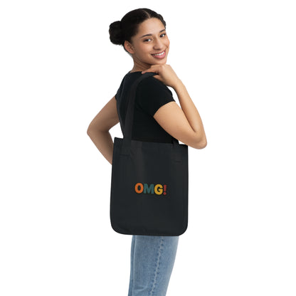 OMG! Retro Graphic Tote Bag — Organic Canvas Beach & Market Shopper