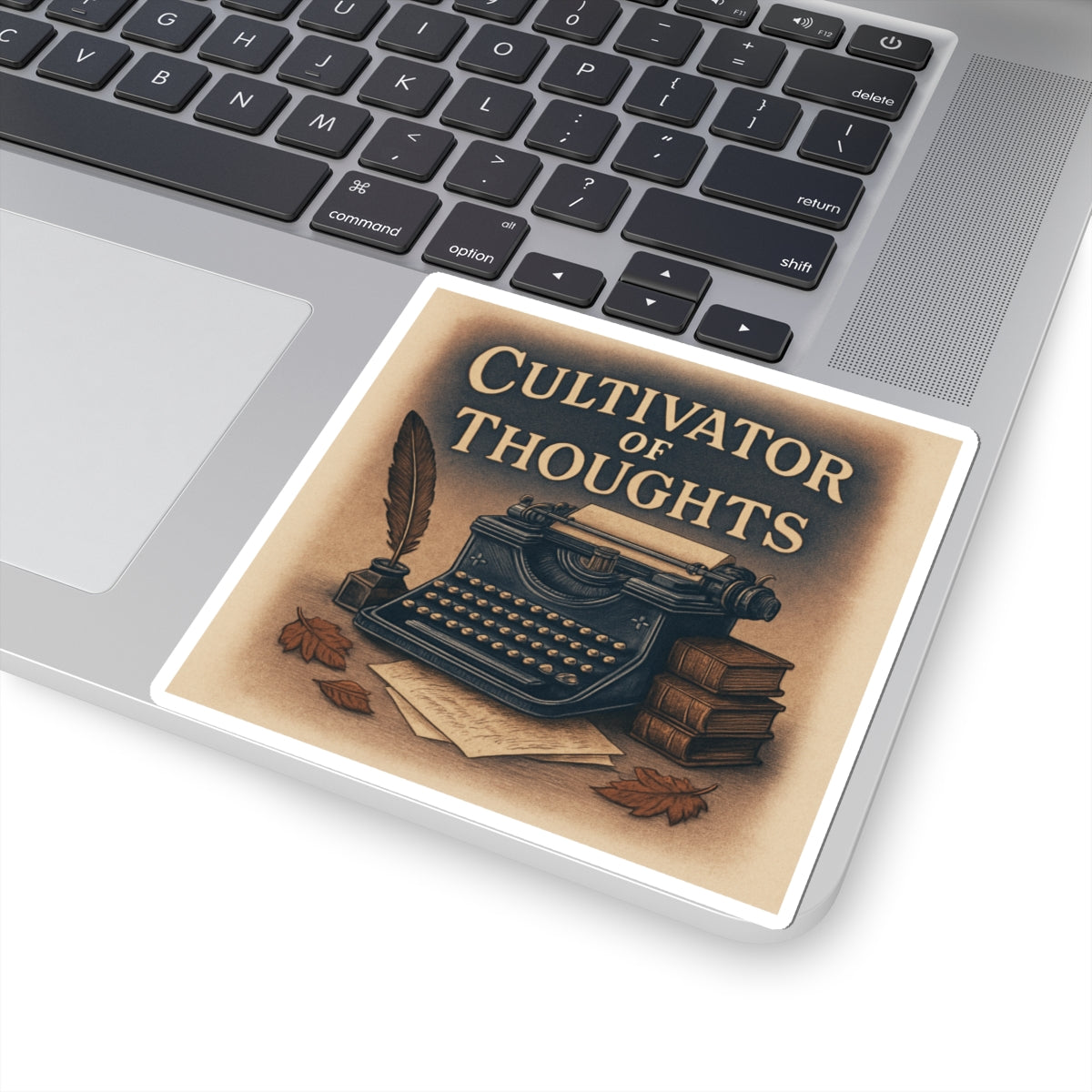 Cultivator of Thoughts Typewriter Sticker — Literary Writer Laptop Sticker