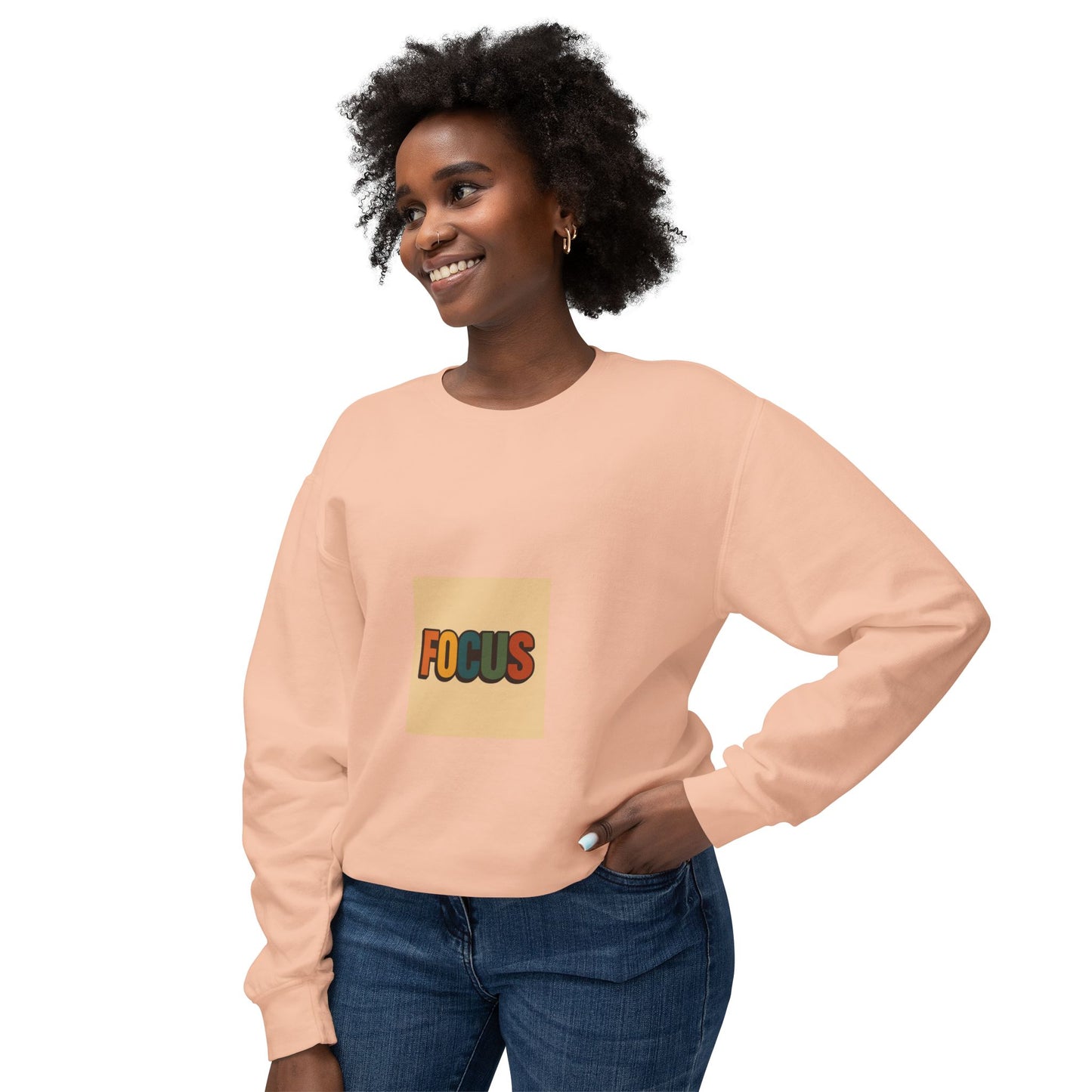 Focus Retro Crewneck Sweatshirt — Motivational Graphic Pullover