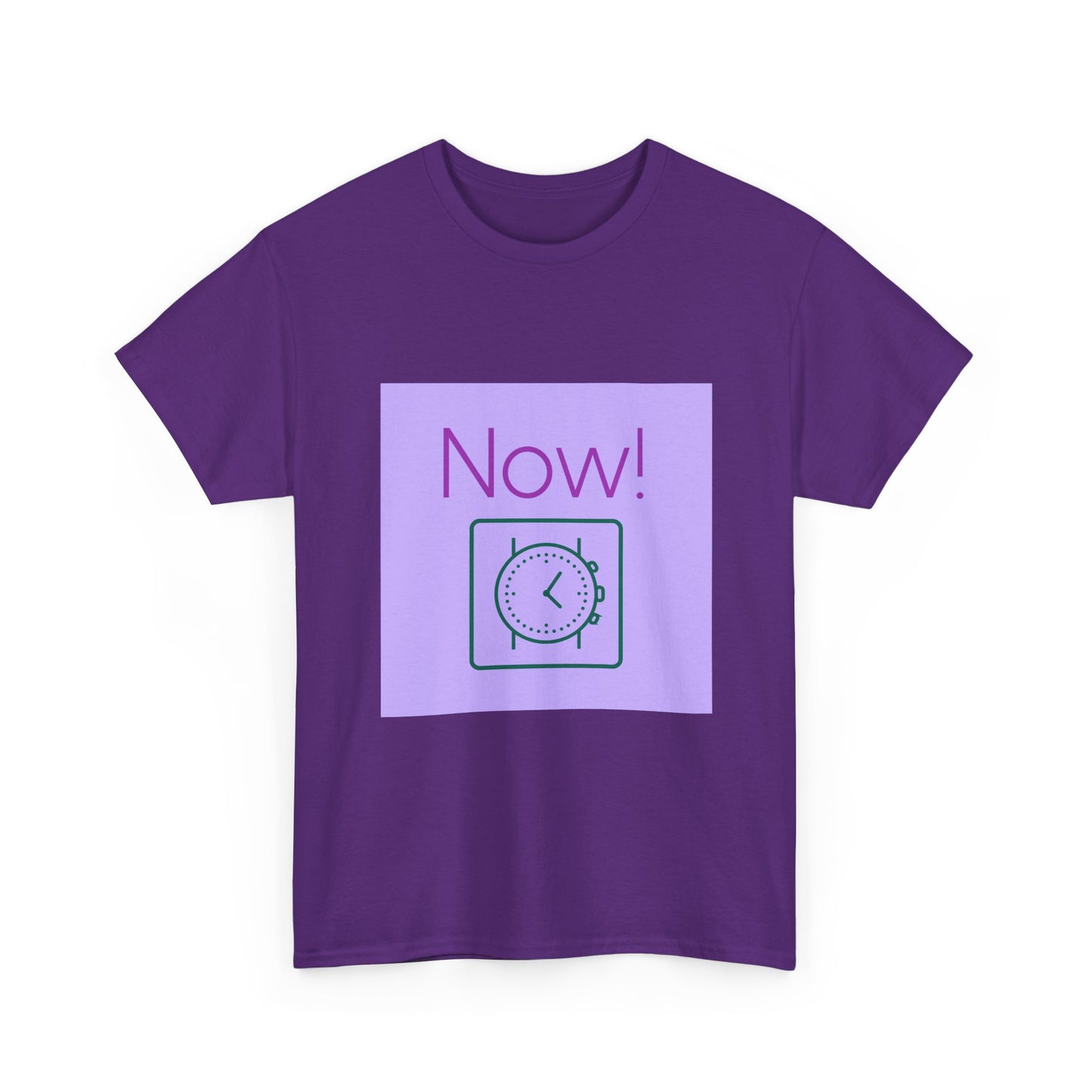 Now! Graphic Tee — Retro Clock Motivational T‑Shirt