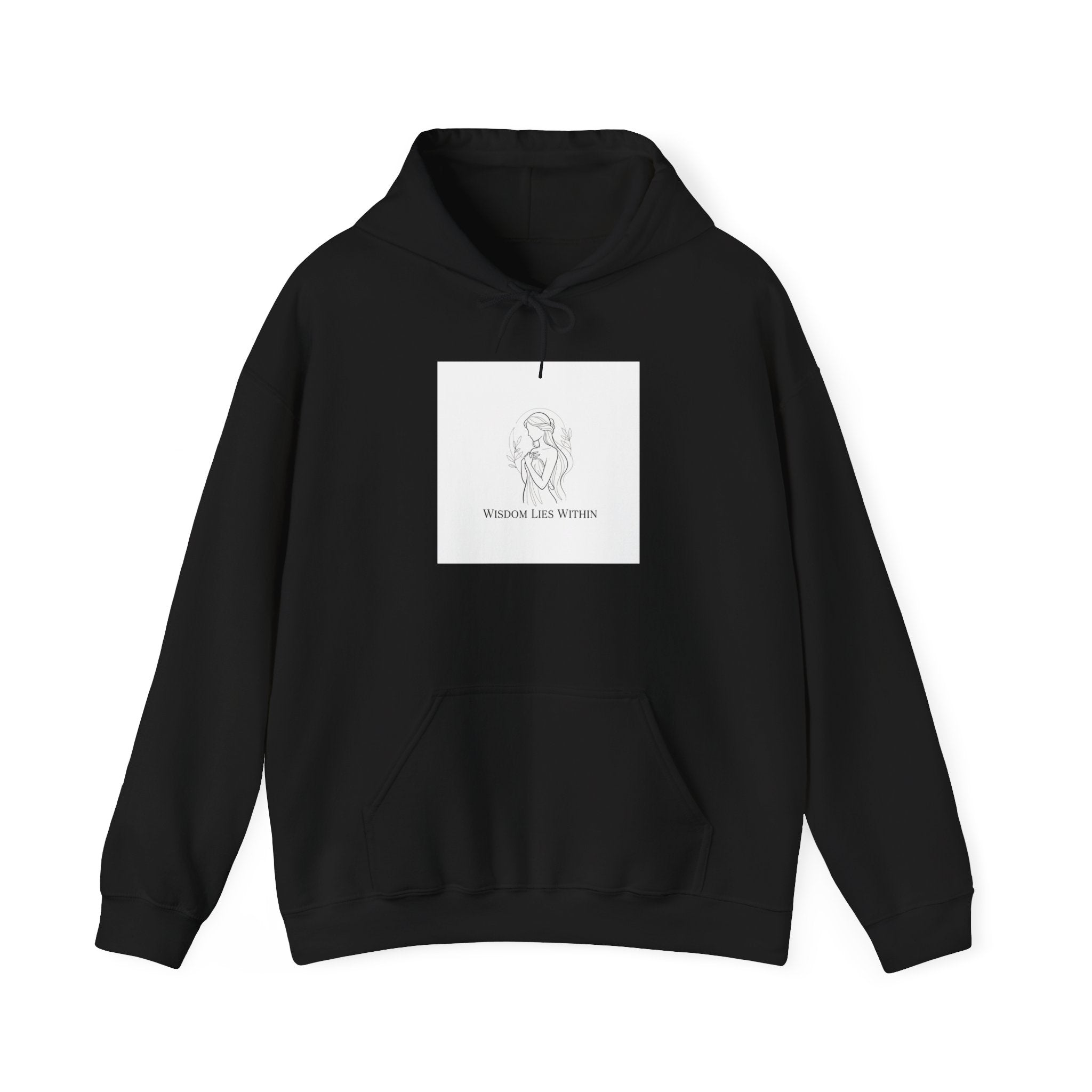 Fate Slogan Wing Motif Hoodie | Mythic Minimalism, Stoic Philosophy Art