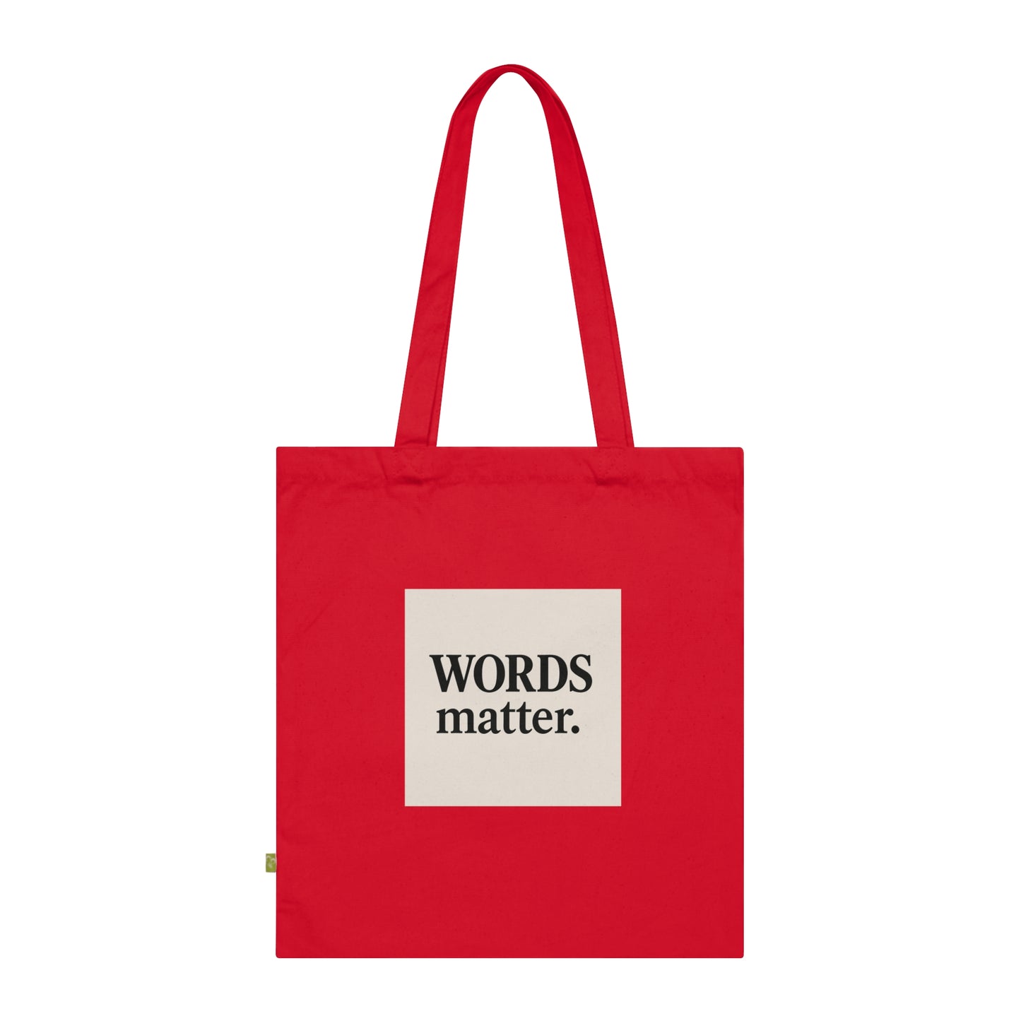 Tote Bag — "WORDS matter." Minimalist Organic Cotton Book Tote for Writers & Activists