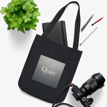 Quiet Square Canvas Tote — Minimalist Organic Grocery & Book Bag