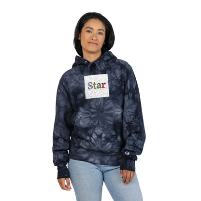Tie-Dye Embroidered 'Star' Hoodie — Champion Style