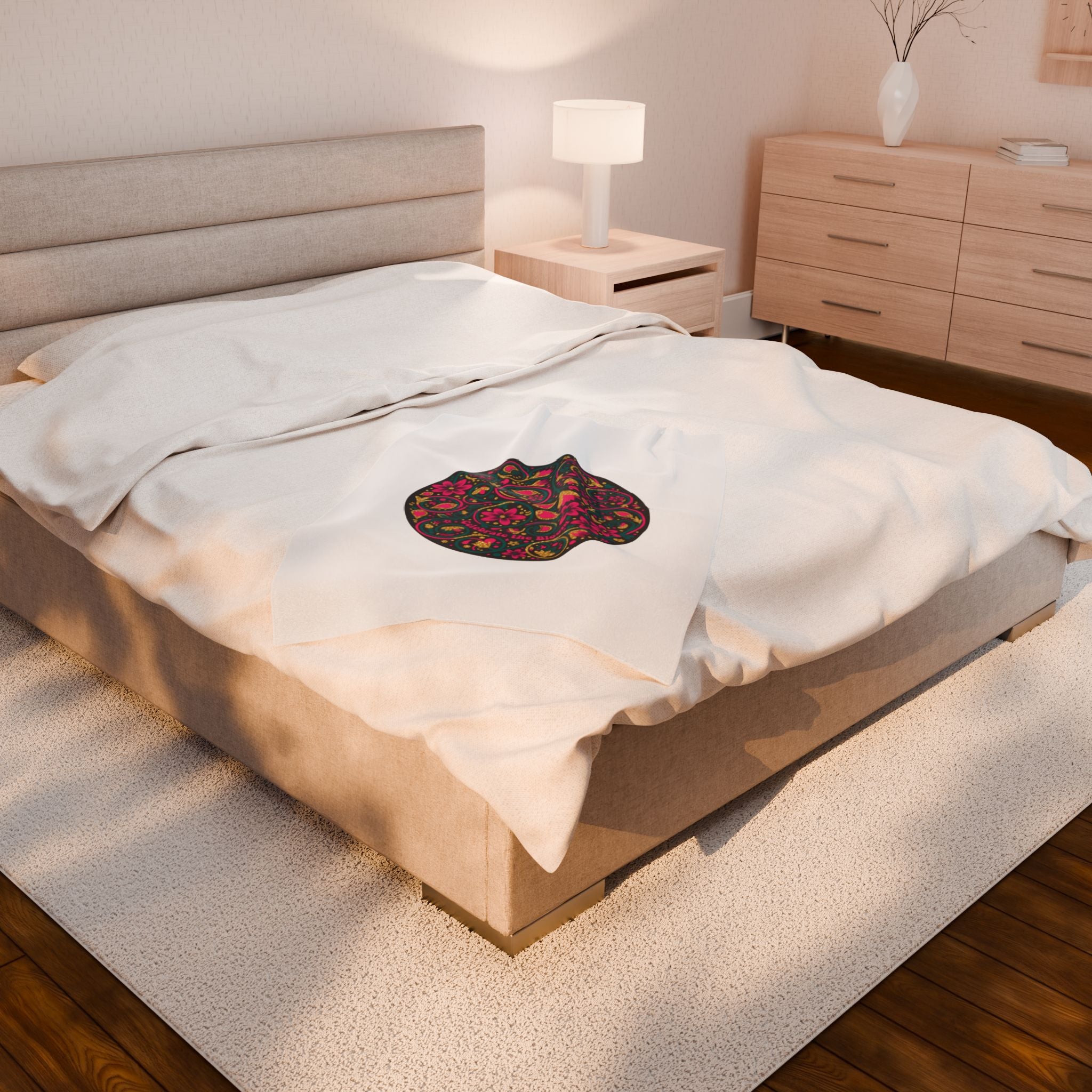 Disco Floral Paisley Blanket | vintage paisley print, 70s revival