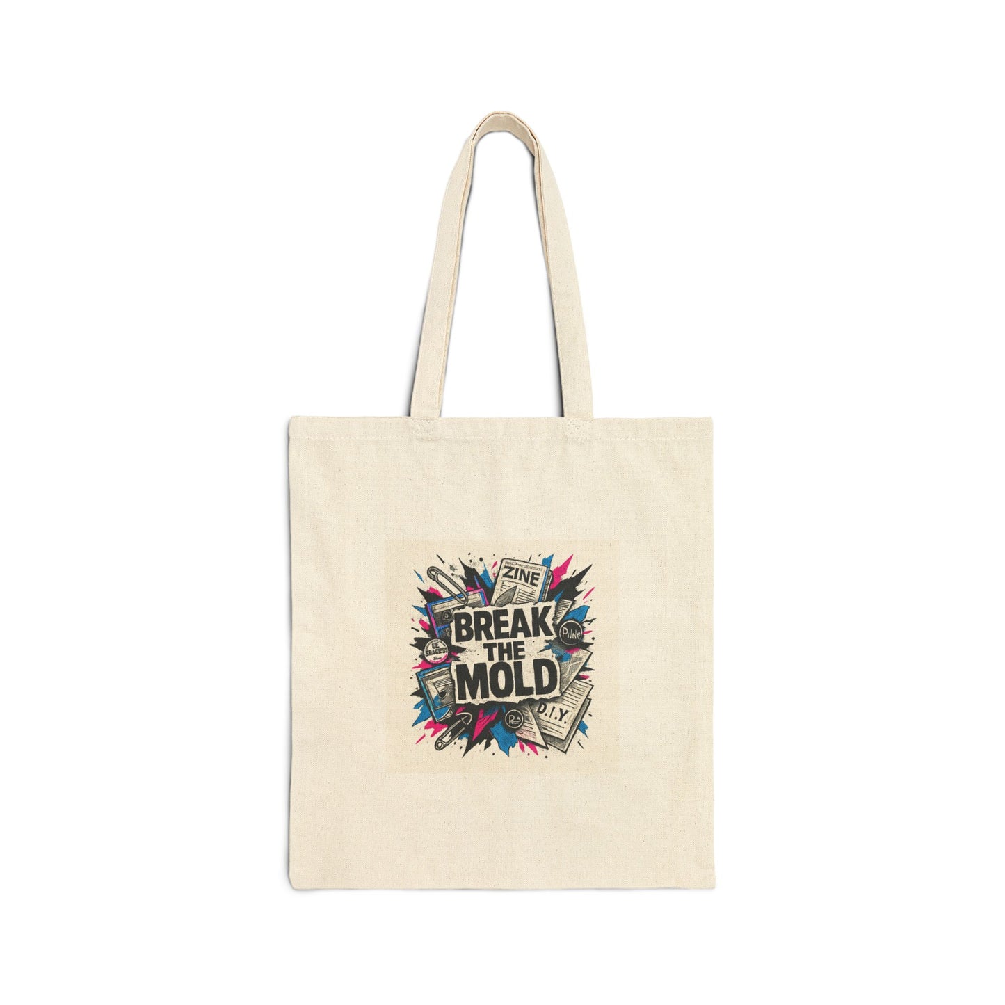Tote — "Break the Mold" Graphic Cotton Canvas Tote Bag
