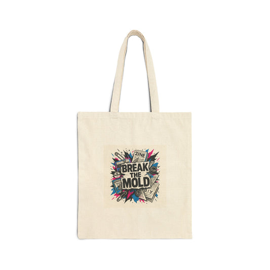 Tote — "Break the Mold" Graphic Cotton Canvas Tote Bag