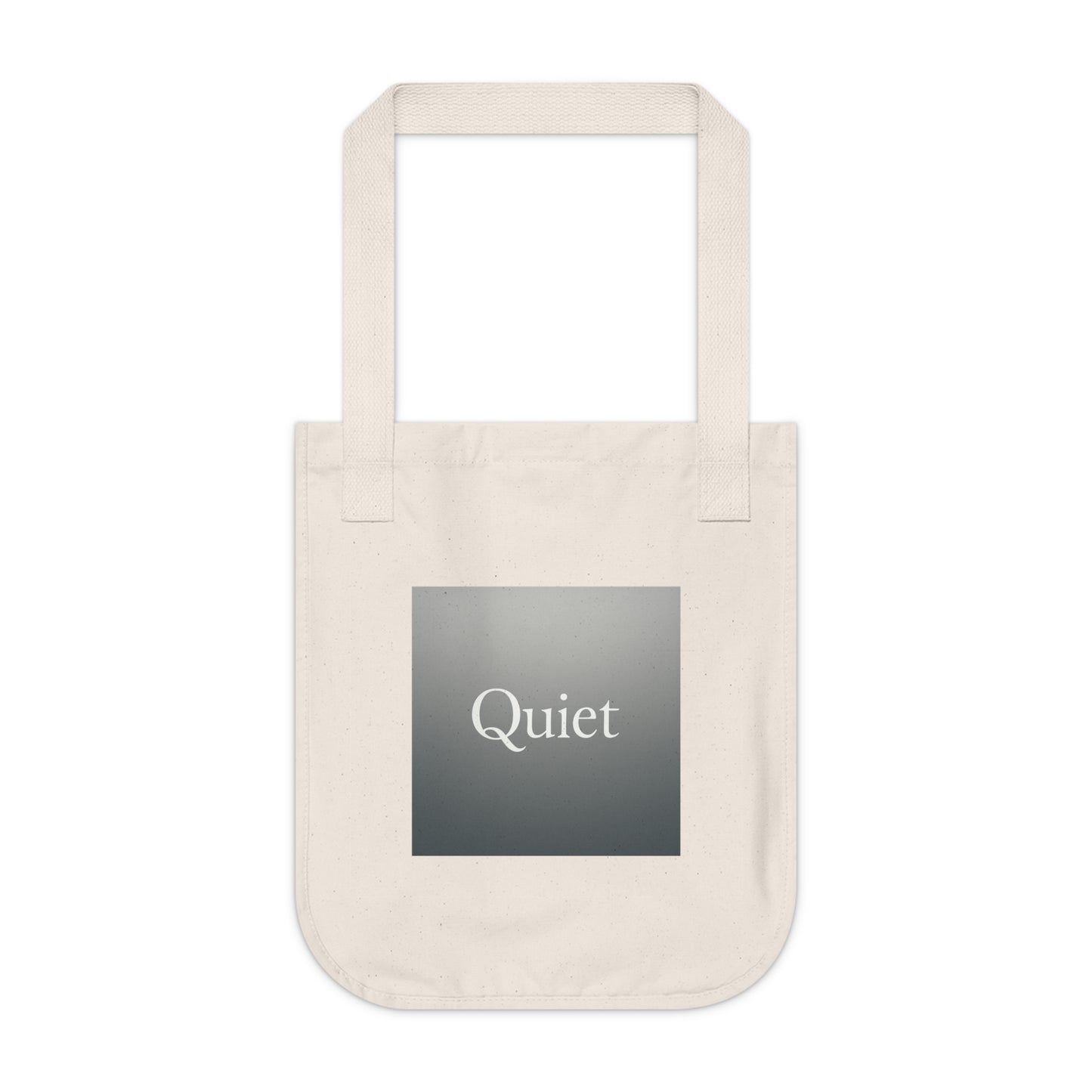 Quiet Square Canvas Tote — Minimalist Organic Grocery & Book Bag