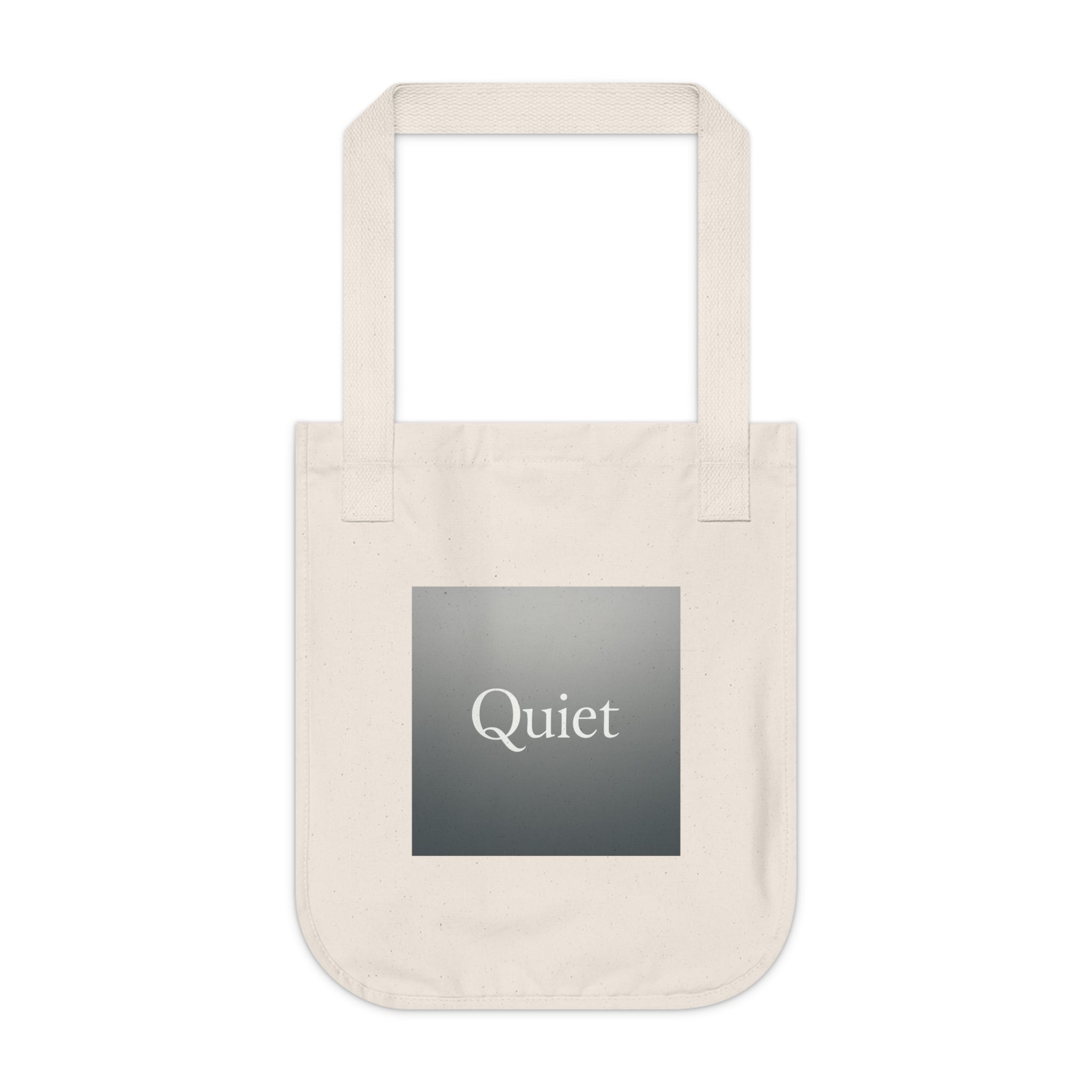 Quiet Square Canvas Tote — Minimalist Organic Grocery & Book Bag