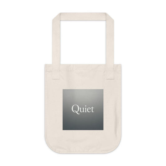Quiet Square Canvas Tote — Minimalist Organic Grocery & Book Bag