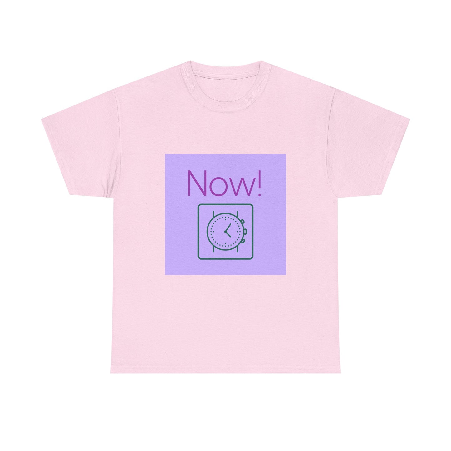 Now! Graphic Tee — Retro Clock Motivational T‑Shirt