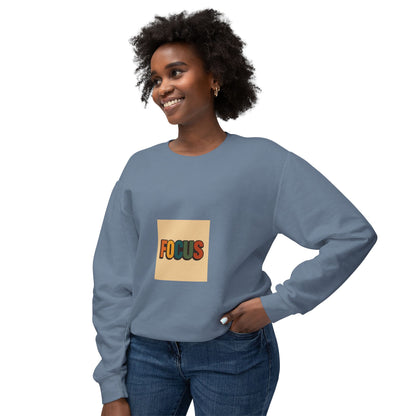 Focus Retro Crewneck Sweatshirt — Motivational Graphic Pullover