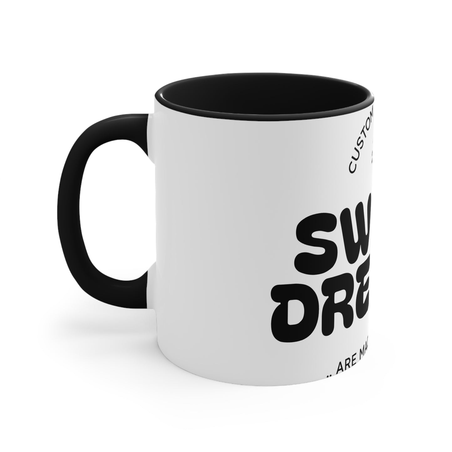 Accent Mug — 'Sweet Dreams' Pink Interior Coffee Cup, Custom Sleepwear Design