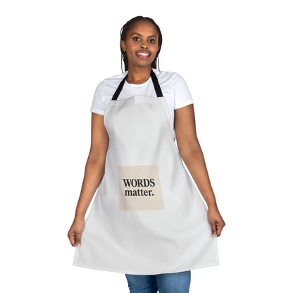 Words Matter Apron — Statement Kitchen Apron with Bold Typography