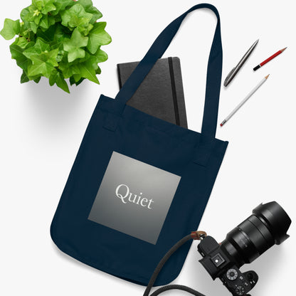 Quiet Square Canvas Tote — Minimalist Organic Grocery & Book Bag