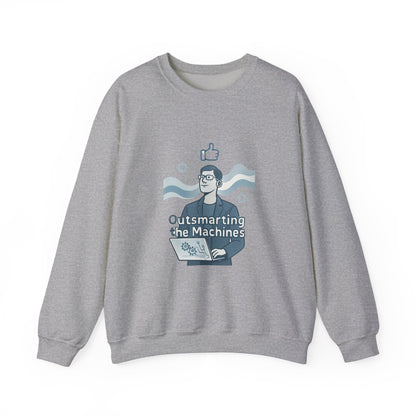 Crewneck Sweatshirt – “Outsmarting the Machines” Retro Tech Graphic