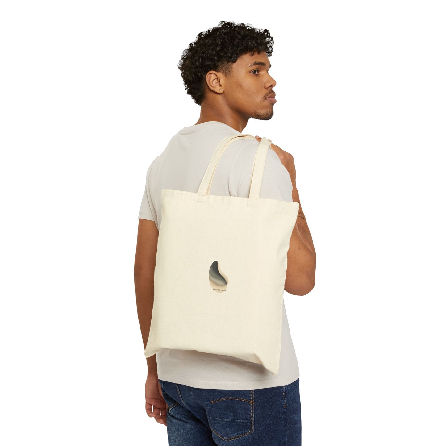 Minimal Abstract Cutout Tote, Quiet Luxury Neutral Minimalist, Subtle Texture Canvas