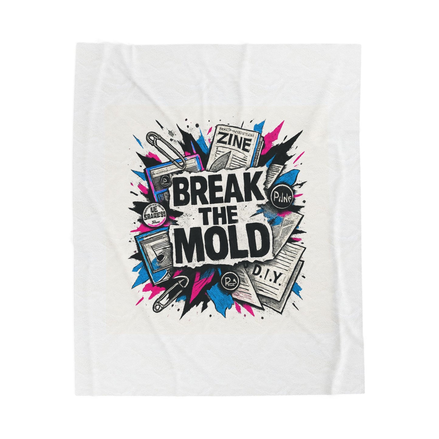 Velveteen Blanket — “Break the Mold” Graphic Throw for Creatives