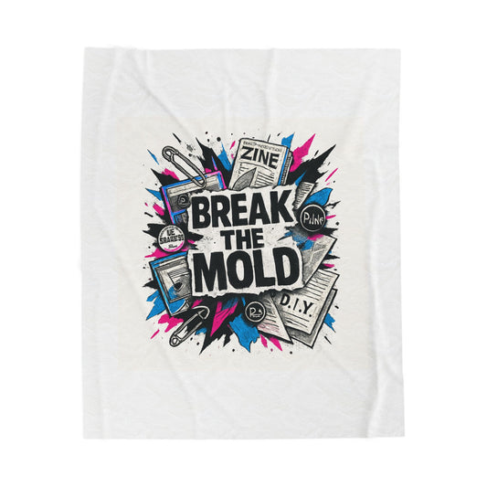 Velveteen Blanket — “Break the Mold” Graphic Throw for Creatives