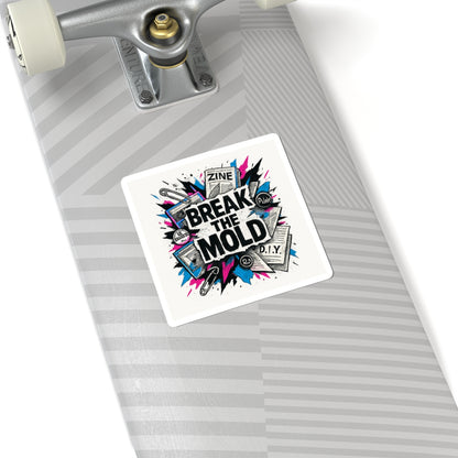 Break the Mold Kiss-Cut Sticker — DIY Punk Zine Graphic