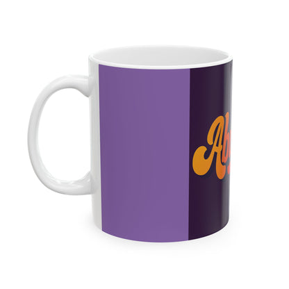 Ceramic Mug — “Abundant!” Retro Script Coffee Tea Cup (11oz & 15oz)