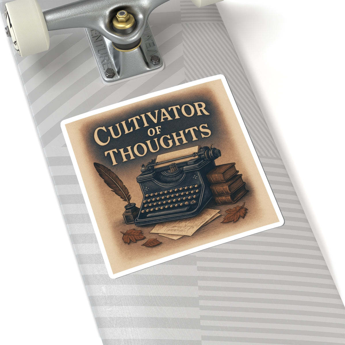 Cultivator of Thoughts Typewriter Sticker — Literary Writer Laptop Sticker