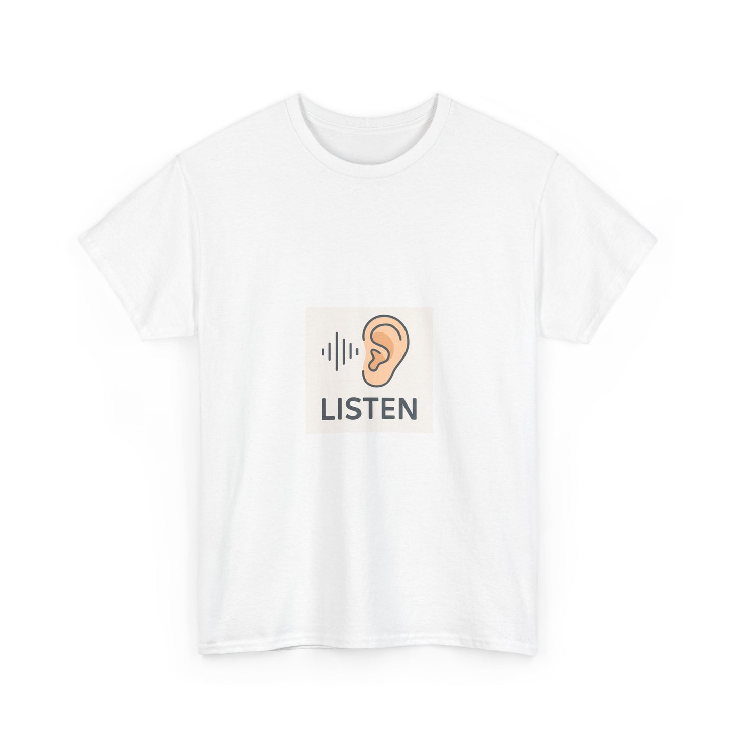 Listen Ear Graphic Tee — Minimalist Audio Awareness T-Shirt