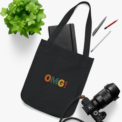 OMG! Retro Graphic Tote Bag — Organic Canvas Beach & Market Shopper