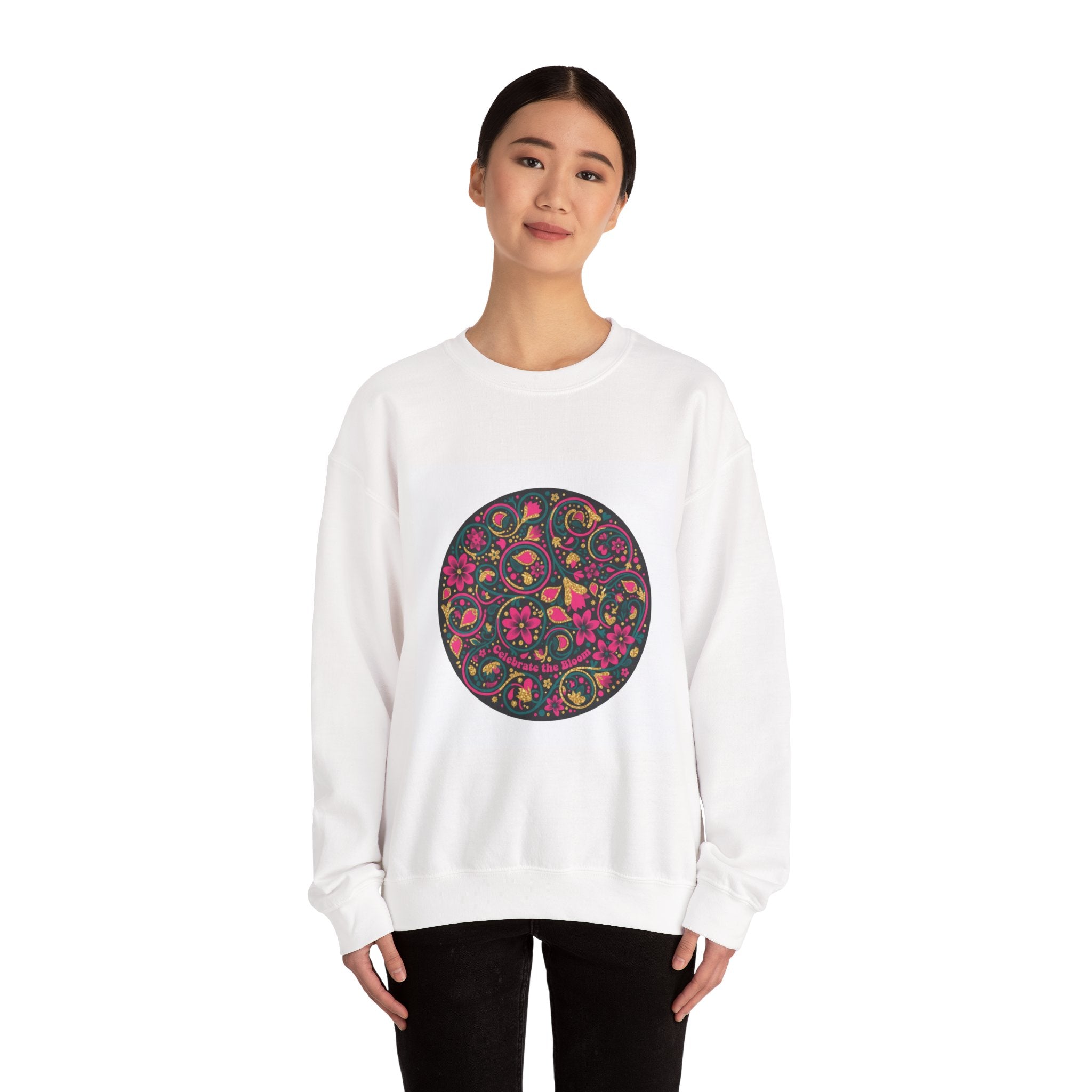 Disco Floral Paisley Circle Sweatshirt | retro party, 70s revival