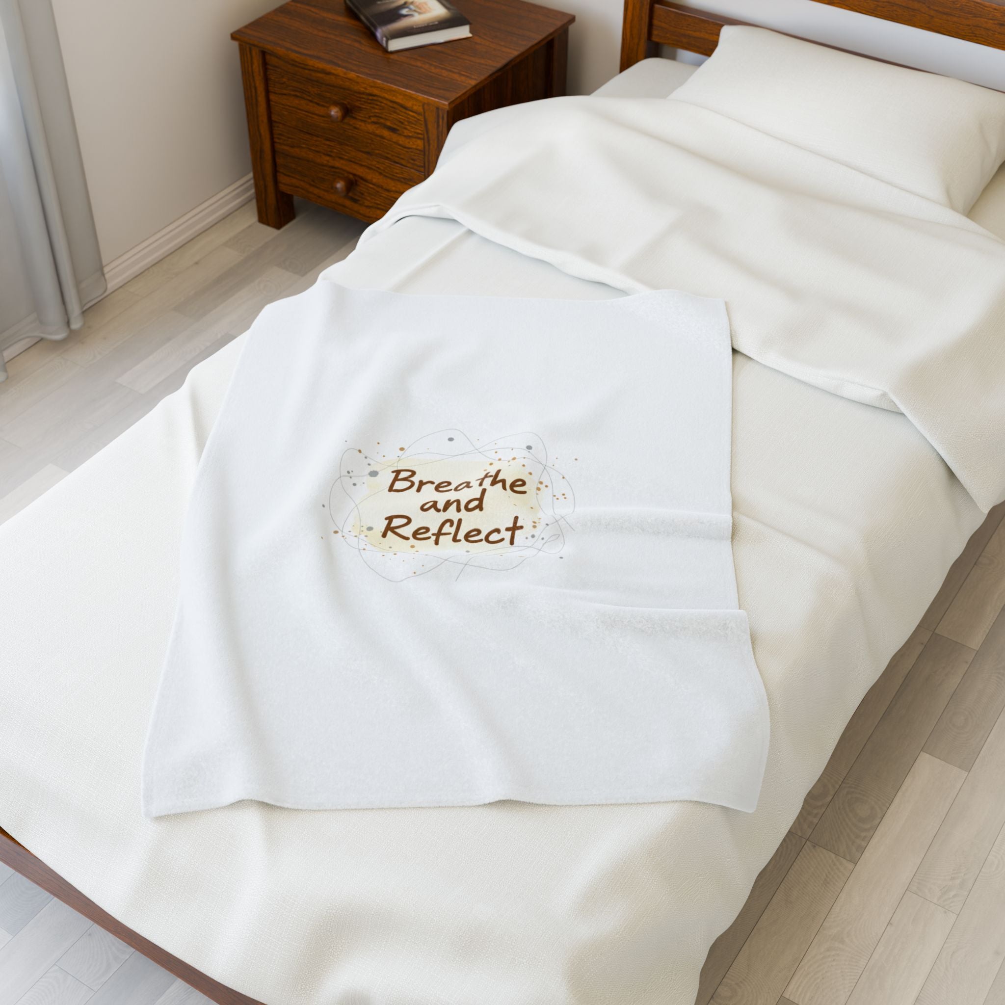 Breathe and Reflect Velveteen Plush Blanket | note to self, handwritten reminder aesthetic